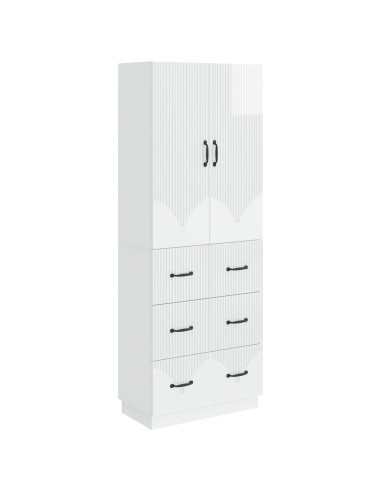 Set di armadi 2 pcs Bianco Lucido 66 x 34,5 x 87 cm