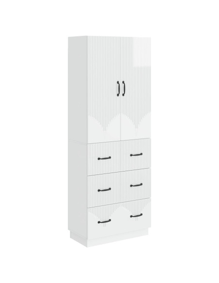 Set di armadi 2 pcs Bianco Lucido 66 x 34,5 x 87 cm