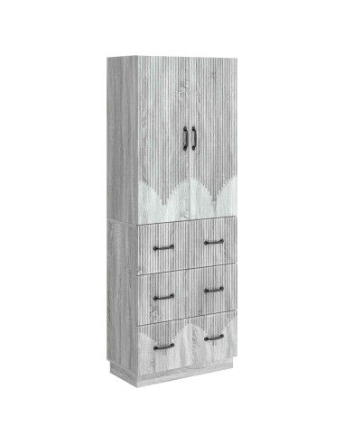 Set di armadi 2 pcs Sonoma grigio 66 x 34,5 x 87 cm