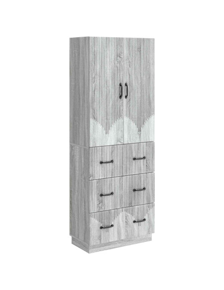 Set di armadi 2 pcs Sonoma grigio 66 x 34,5 x 87 cm