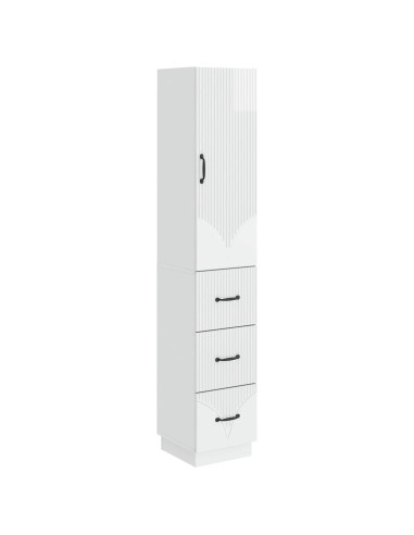 Set di armadi 2 pcs Bianco Lucido 33 x 34,5 x 87 cm