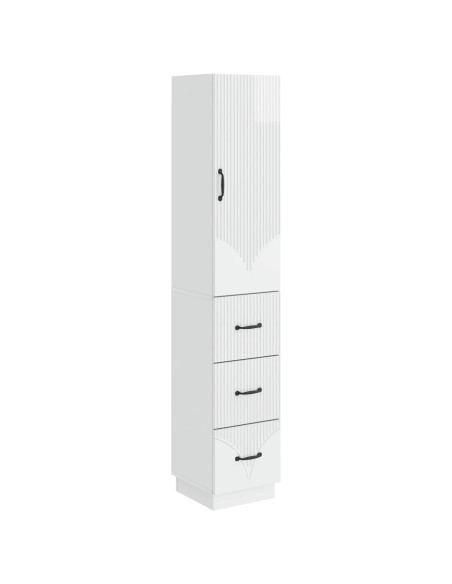 Set di armadi 2 pcs Bianco Lucido 33 x 34,5 x 87 cm