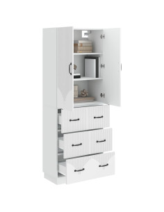Set di armadi 2 pcs Bianco Lucido 66 x 34,5 x 87 cm 2