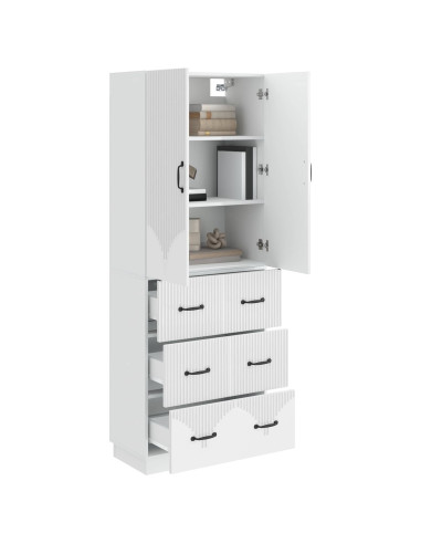 Set di armadi 2 pcs Bianco Lucido 66 x 34,5 x 87 cm