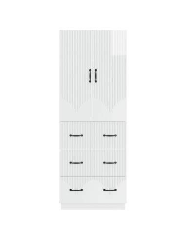 Set di armadi 2 pcs Bianco Lucido 66 x 34,5 x 87 cm