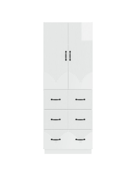 Set di armadi 2 pcs Bianco Lucido 66 x 34,5 x 87 cm