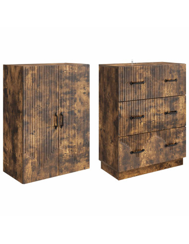 Set di armadi 2 pcs Rovere Fumo 66 x 34,5 x 87 cm