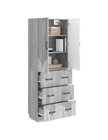 Set di armadi 2 pcs Sonoma grigio 66 x 34,5 x 87 cm