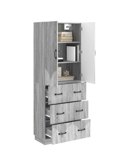 Set di armadi 2 pcs Sonoma grigio 66 x 34,5 x 87 cm