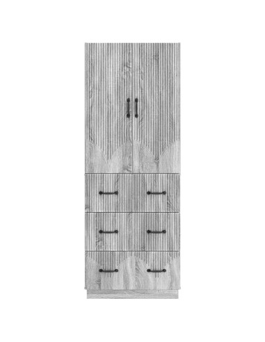 Set di armadi 2 pcs Sonoma grigio 66 x 34,5 x 87 cm