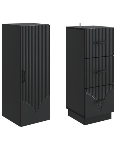 Set di armadi 2 pcs Nero 33 x 34,5 x 87 cm Legno ingegnerizzato