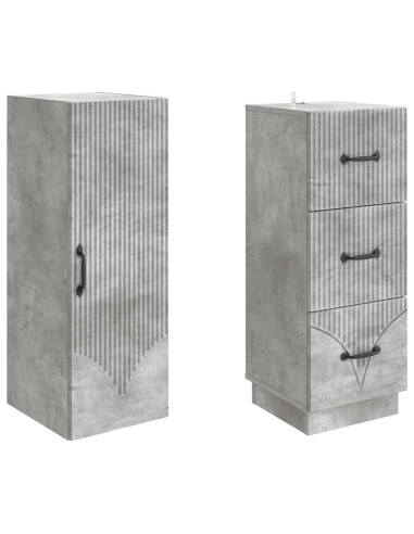 Set di armadi 2 pcs Grigio Cemento 33 x 34,5 x 87 cm