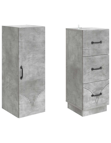 Set di armadi 2 pcs Grigio Cemento 33 x 34,5 x 87 cm