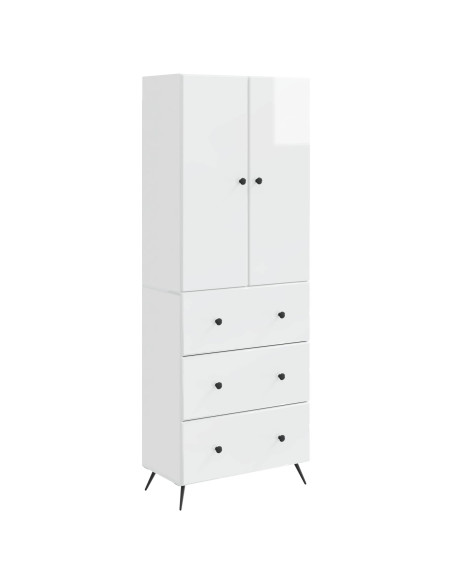 Set di armadi 2 pcs Bianco Lucido 66 x 34,5 x 90 cm