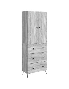 Set di armadi 2 pcs Sonoma grigio 66 x 34,5 x 90 cm