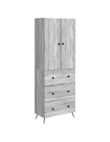 Set di armadi 2 pcs Sonoma grigio 66 x 34,5 x 90 cm