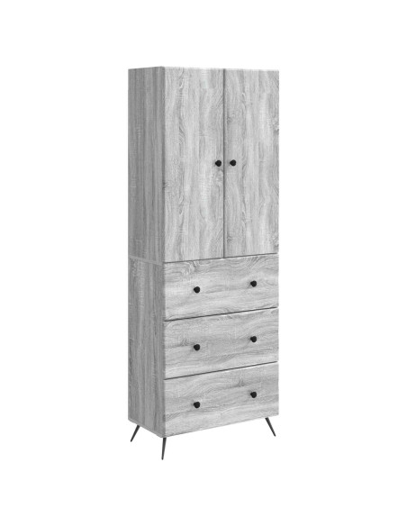 Set di armadi 2 pcs Sonoma grigio 66 x 34,5 x 90 cm