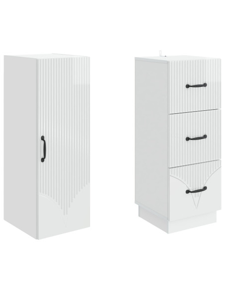Set di armadi 2 pcs Bianco Lucido 33 x 34,5 x 87 cm