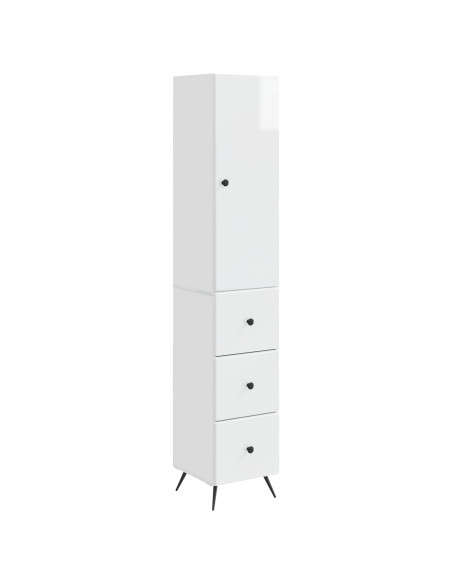 Set di armadi 2 pcs Bianco Lucido 34,5 x 34,5 x 90 cm
