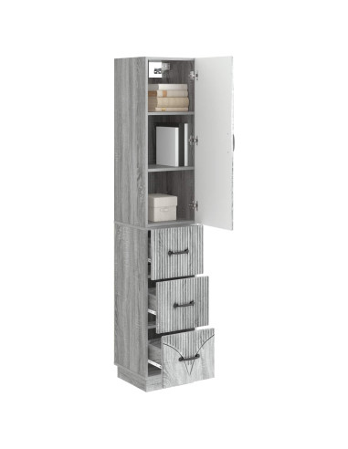 Set di armadi 2 pcs Sonoma grigio 33 x 34,5 x 87 cm