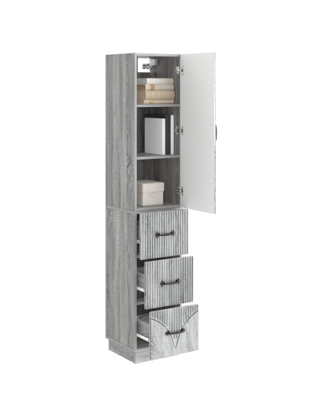 Set di armadi 2 pcs Sonoma grigio 33 x 34,5 x 87 cm