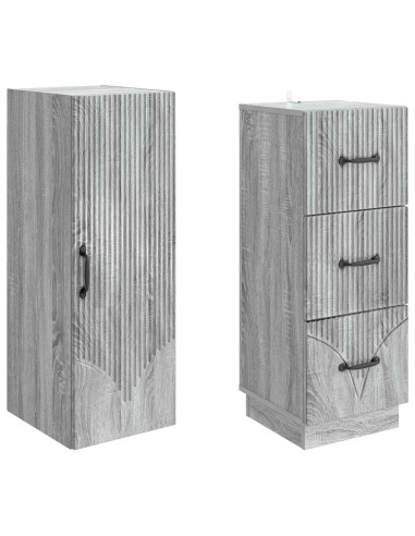 Set di armadi 2 pcs Sonoma grigio 33 x 34,5 x 87 cm