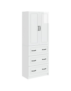 Set di armadi 2 pcs Bianco Lucido 66 x 34,5 x 87 cm