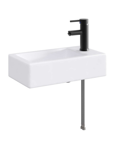 Lavabo da bagno Nero Opaco 45,5 x 25,5 x 13 cm Metallo