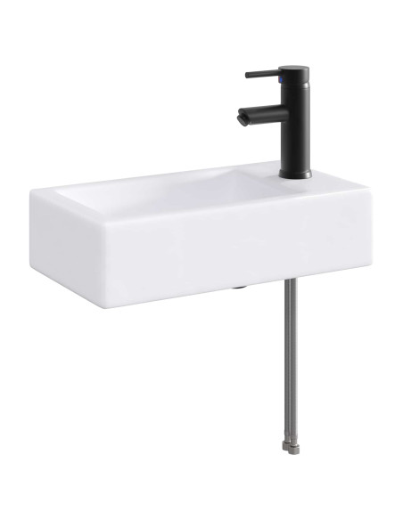 Lavabo da bagno Nero Opaco 45,5 x 25,5 x 13 cm Metallo