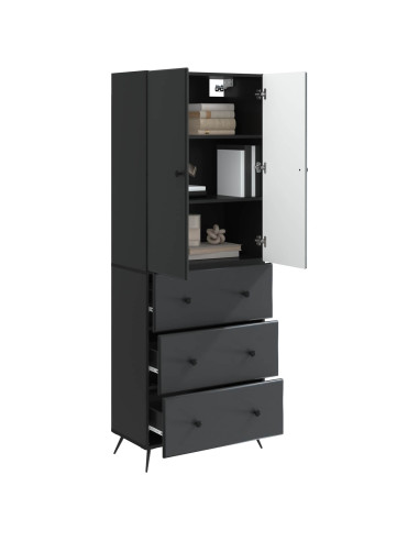 Set di armadi 2 pcs Nero 66 x 34,5 x 90 cm Legno ingegnerizzato