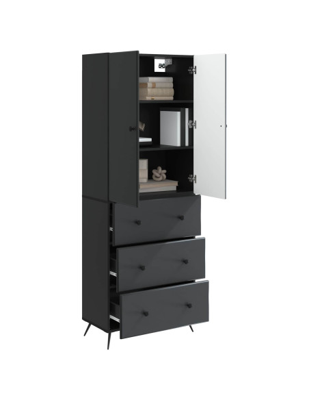Set di armadi 2 pcs Nero 66 x 34,5 x 90 cm Legno ingegnerizzato