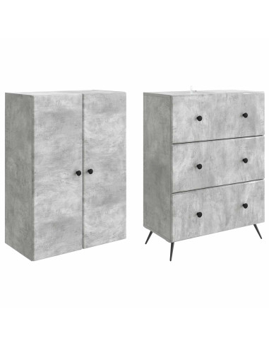 Set di armadi 2 pcs Grigio Cemento 66 x 34,5 x 90 cm