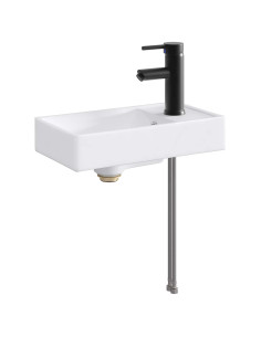 Lavabo da bagno Nero Opaco 40,5 x 22,5 x 11,5 cm Metallo