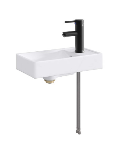 Lavabo da bagno Nero Opaco 40,5 x 22,5 x 11,5 cm Metallo