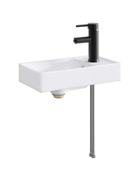 Lavabo da bagno Nero Opaco 40,5 x 22,5 x 11,5 cm Metallo