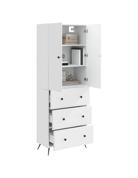 Set di armadi 2 pcs Bianco Lucido 66 x 34,5 x 90 cm