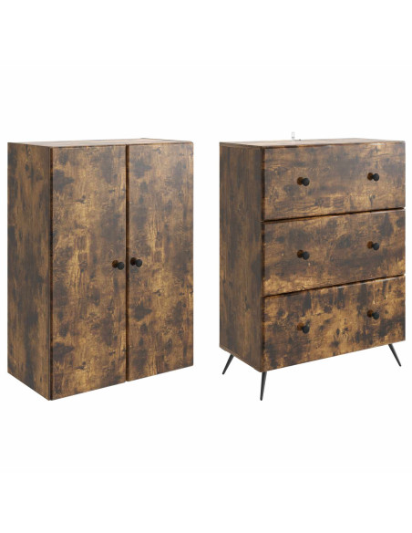 Set di armadi 2 pcs Rovere Fumo 66 x 34,5 x 90 cm