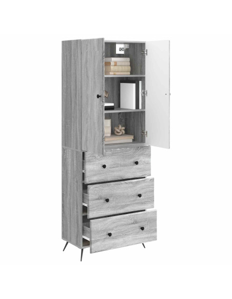 Set di armadi 2 pcs Sonoma grigio 66 x 34,5 x 90 cm
