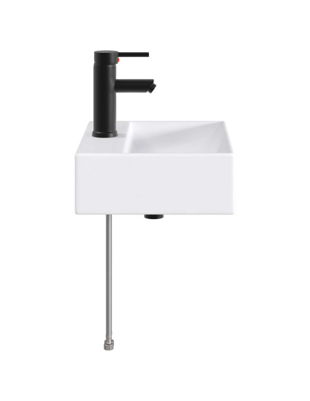 Lavabo da bagno Nero Opaco 39 x 30,5 x 12,5 cm Metallo