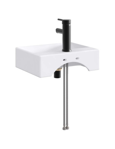 Lavabo da bagno Nero Opaco 39 x 30,5 x 12,5 cm Metallo