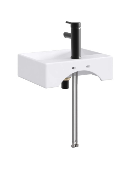 Lavabo da bagno Nero Opaco 39 x 30,5 x 12,5 cm Metallo