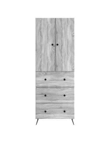 Set di armadi 2 pcs Sonoma grigio 66 x 34,5 x 90 cm