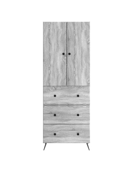 Set di armadi 2 pcs Sonoma grigio 66 x 34,5 x 90 cm