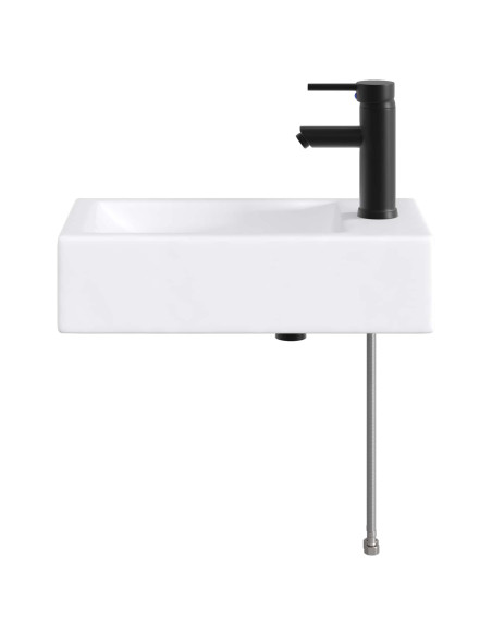 Lavabo da bagno Nero Opaco 45,5 x 25,5 x 13 cm Metallo