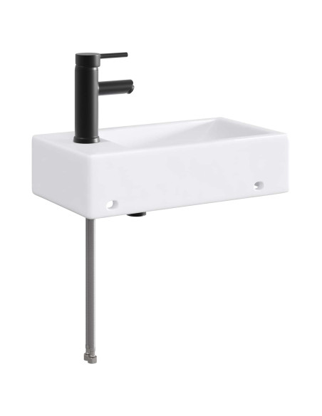 Lavabo da bagno Nero Opaco 45,5 x 25,5 x 13 cm Metallo