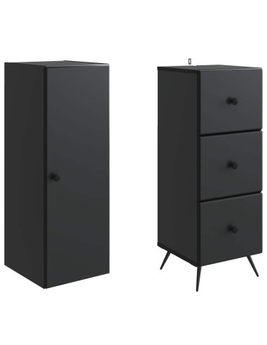 Set di armadi 2 pcs Nero 34,5 x 34,5 x 90 cm