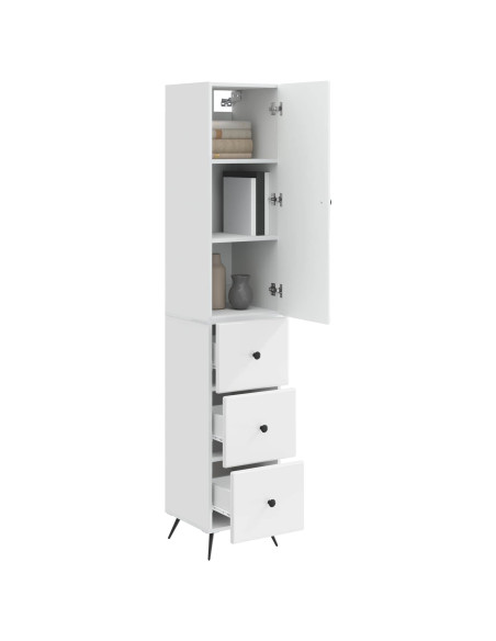 Set di armadi 2 pcs Bianco Lucido 34,5 x 34,5 x 90 cm