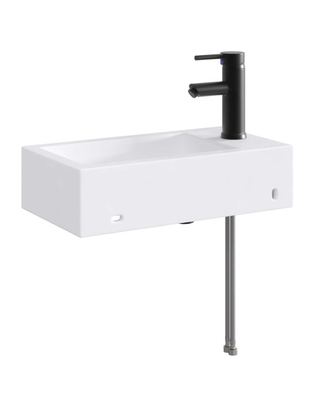 Lavabo da bagno Nero Opaco 45,5 x 25,5 x 13 cm Metallo