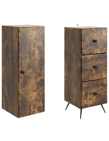 Set di armadi 2 pcs Rovere Fumo 34,5 x 34,5 x 90 cm