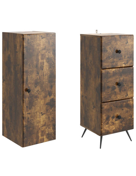 Set di armadi 2 pcs Rovere Fumo 34,5 x 34,5 x 90 cm
